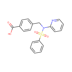 O=C(O)c1ccc(CN(c2ccccn2)S(=O)(=O)c2ccccc2)cc1 ZINC000005338467