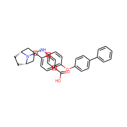 O=C(O)c1ccc(CN2[C@H]3CC[C@@H]2C[C@H](Nc2ccc(Oc4ccc(-c5ccccc5)cc4)cc2)C3)cc1 ZINC000101180758