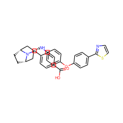 O=C(O)c1ccc(CN2[C@H]3CC[C@@H]2C[C@H](Nc2ccc(Oc4ccc(-c5nccs5)cc4)cc2)C3)cc1 ZINC000101180753