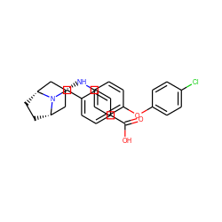 O=C(O)c1ccc(CN2[C@H]3CC[C@@H]2C[C@H](Nc2ccc(Oc4ccc(Cl)cc4)cc2)C3)cc1 ZINC000101180588