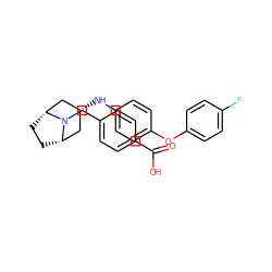 O=C(O)c1ccc(CN2[C@H]3CC[C@@H]2C[C@H](Nc2ccc(Oc4ccc(F)cc4)cc2)C3)cc1 ZINC000101180593