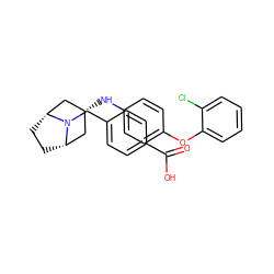 O=C(O)c1ccc(CN2[C@H]3CC[C@@H]2C[C@H](Nc2ccc(Oc4ccccc4Cl)cc2)C3)cc1 ZINC000101180589