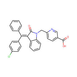 O=C(O)c1ccc(CN2C(=O)/C(=C(\c3ccccc3)c3ccc(Cl)cc3)c3ccccc32)nc1 ZINC000096270360