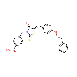 O=C(O)c1ccc(CN2C(=O)/C(=C/c3ccc(OCCc4ccccc4)cc3)SC2=S)cc1 ZINC001772632113