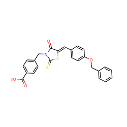 O=C(O)c1ccc(CN2C(=O)/C(=C/c3ccc(OCc4ccccc4)cc3)SC2=S)cc1 ZINC001772581034