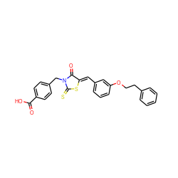 O=C(O)c1ccc(CN2C(=O)/C(=C/c3cccc(OCCc4ccccc4)c3)SC2=S)cc1 ZINC001772655146