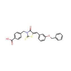 O=C(O)c1ccc(CN2C(=O)/C(=C/c3cccc(OCc4ccccc4)c3)SC2=S)cc1 ZINC001772600004