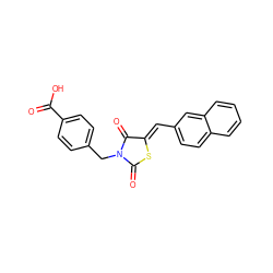 O=C(O)c1ccc(CN2C(=O)S/C(=C\c3ccc4ccccc4c3)C2=O)cc1 ZINC000028825583