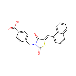 O=C(O)c1ccc(CN2C(=O)S/C(=C\c3cccc4ccccc34)C2=O)cc1 ZINC000028825578