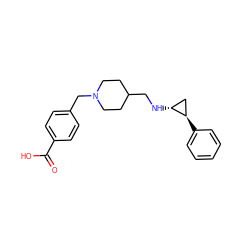 O=C(O)c1ccc(CN2CCC(CN[C@@H]3C[C@H]3c3ccccc3)CC2)cc1 ZINC000147144800