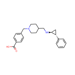 O=C(O)c1ccc(CN2CCC(CN[C@H]3C[C@@H]3c3ccccc3)CC2)cc1 ZINC000147144610