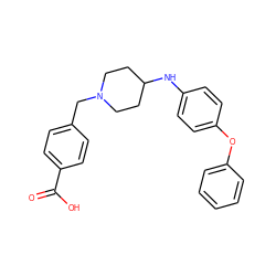 O=C(O)c1ccc(CN2CCC(Nc3ccc(Oc4ccccc4)cc3)CC2)cc1 ZINC000040934196