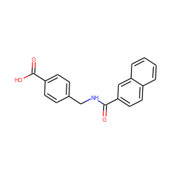 O=C(O)c1ccc(CNC(=O)c2ccc3ccccc3c2)cc1 ZINC000013091825