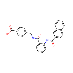 O=C(O)c1ccc(CNC(=O)c2ccccc2NC(=O)c2ccc3ccccc3c2)cc1 ZINC000169333672