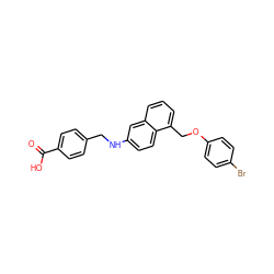 O=C(O)c1ccc(CNc2ccc3c(COc4ccc(Br)cc4)cccc3c2)cc1 ZINC000013560103