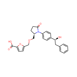 O=C(O)c1ccc(COC[C@H]2CCC(=O)N2c2ccc([C@@H](O)Cc3ccccc3)cc2)o1 ZINC000036486822