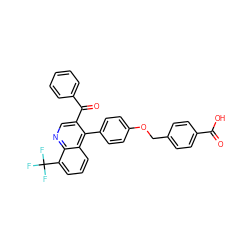 O=C(O)c1ccc(COc2ccc(-c3c(C(=O)c4ccccc4)cnc4c(C(F)(F)F)cccc34)cc2)cc1 ZINC000014972480