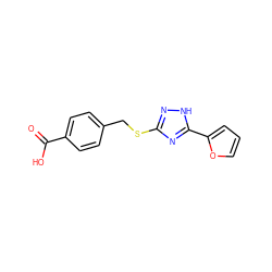 O=C(O)c1ccc(CSc2n[nH]c(-c3ccco3)n2)cc1 ZINC000004278155