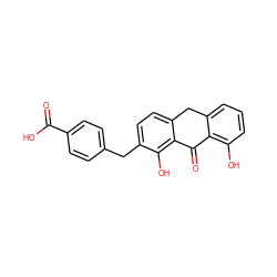 O=C(O)c1ccc(Cc2ccc3c(c2O)C(=O)c2c(O)cccc2C3)cc1 ZINC000013606163