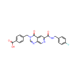 O=C(O)c1ccc(Cn2cnc3cnc(C(=O)NCc4ccc(F)cc4)cc3c2=O)cc1 ZINC000029132867