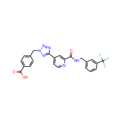 O=C(O)c1ccc(Cn2nnc(-c3ccnc(C(=O)NCc4cccc(C(F)(F)F)c4)c3)n2)cc1 ZINC000045387990