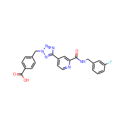 O=C(O)c1ccc(Cn2nnc(-c3ccnc(C(=O)NCc4cccc(F)c4)c3)n2)cc1 ZINC000045348763