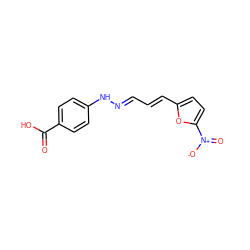 O=C(O)c1ccc(N/N=C/C=C/c2ccc([N+](=O)[O-])o2)cc1 ZINC000003180187