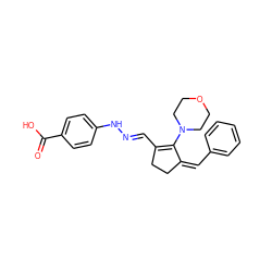 O=C(O)c1ccc(N/N=C/C2=C(N3CCOCC3)/C(=C\c3ccccc3)CC2)cc1 ZINC000032696025