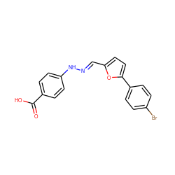 O=C(O)c1ccc(N/N=C/c2ccc(-c3ccc(Br)cc3)o2)cc1 ZINC000005555000