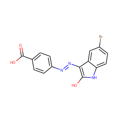 O=C(O)c1ccc(N=Nc2c(O)[nH]c3ccc(Br)cc23)cc1 ZINC000253966809