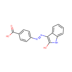 O=C(O)c1ccc(N=Nc2c(O)[nH]c3ccccc23)cc1 ZINC000253966780