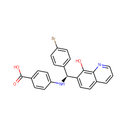 O=C(O)c1ccc(N[C@@H](c2ccc(Br)cc2)c2ccc3cccnc3c2O)cc1 ZINC000653798423