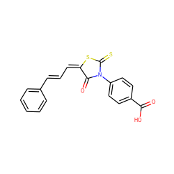 O=C(O)c1ccc(N2C(=O)/C(=C\C=C\c3ccccc3)SC2=S)cc1 ZINC000001009756