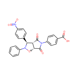 O=C(O)c1ccc(N2C(=O)[C@@H]3[C@@H](ON(c4ccccc4)[C@H]3c3ccc([N+](=O)[O-])cc3)C2=O)cc1 ZINC000101520934