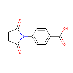 O=C(O)c1ccc(N2C(=O)CCC2=O)cc1 ZINC000000216942
