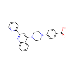 O=C(O)c1ccc(N2CCN(c3cc(-c4ccccn4)nc4ccccc34)CC2)cc1 ZINC000096269555