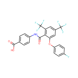 O=C(O)c1ccc(NC(=O)c2c(Oc3ccc(F)cc3)cc(C(F)(F)F)cc2C(F)(F)F)cc1 ZINC000143188539