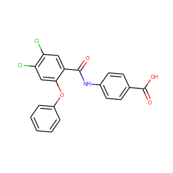 O=C(O)c1ccc(NC(=O)c2cc(Cl)c(Cl)cc2Oc2ccccc2)cc1 ZINC000143190456