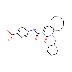 O=C(O)c1ccc(NC(=O)c2cc3c(n(CC4CCCCC4)c2=O)CCCCCC3)cc1 ZINC000084604271