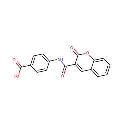 O=C(O)c1ccc(NC(=O)c2cc3ccccc3oc2=O)cc1 ZINC000003076649