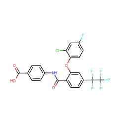 O=C(O)c1ccc(NC(=O)c2ccc(C(F)(F)C(F)(F)F)cc2Oc2ccc(F)cc2Cl)cc1 ZINC000143217653