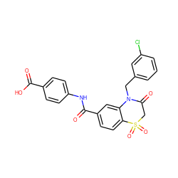 O=C(O)c1ccc(NC(=O)c2ccc3c(c2)N(Cc2cccc(Cl)c2)C(=O)CS3(=O)=O)cc1 ZINC000299857691