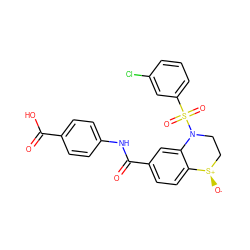 O=C(O)c1ccc(NC(=O)c2ccc3c(c2)N(S(=O)(=O)c2cccc(Cl)c2)CC[S@@+]3[O-])cc1 ZINC000114516957