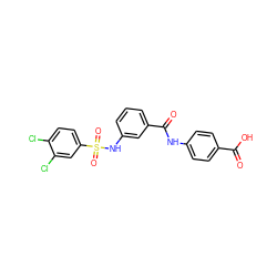 O=C(O)c1ccc(NC(=O)c2cccc(NS(=O)(=O)c3ccc(Cl)c(Cl)c3)c2)cc1 ZINC000095564479