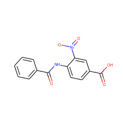 O=C(O)c1ccc(NC(=O)c2ccccc2)c([N+](=O)[O-])c1 ZINC000028825498