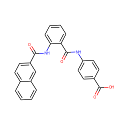 O=C(O)c1ccc(NC(=O)c2ccccc2NC(=O)c2ccc3ccccc3c2)cc1 ZINC000169333670