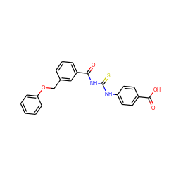 O=C(O)c1ccc(NC(=S)NC(=O)c2cccc(COc3ccccc3)c2)cc1 ZINC000001126362