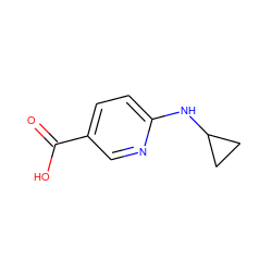 O=C(O)c1ccc(NC2CC2)nc1 ZINC000019844609