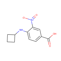 O=C(O)c1ccc(NC2CCC2)c([N+](=O)[O-])c1 ZINC000028825497