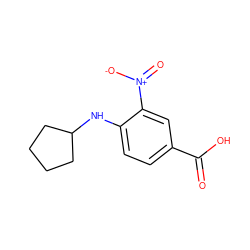 O=C(O)c1ccc(NC2CCCC2)c([N+](=O)[O-])c1 ZINC000013277061